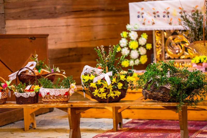 Traditional Easter basket and customs of Holy Saturday