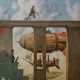 Obrázok: Nástenná maľba Vzducholoď Osvienčim