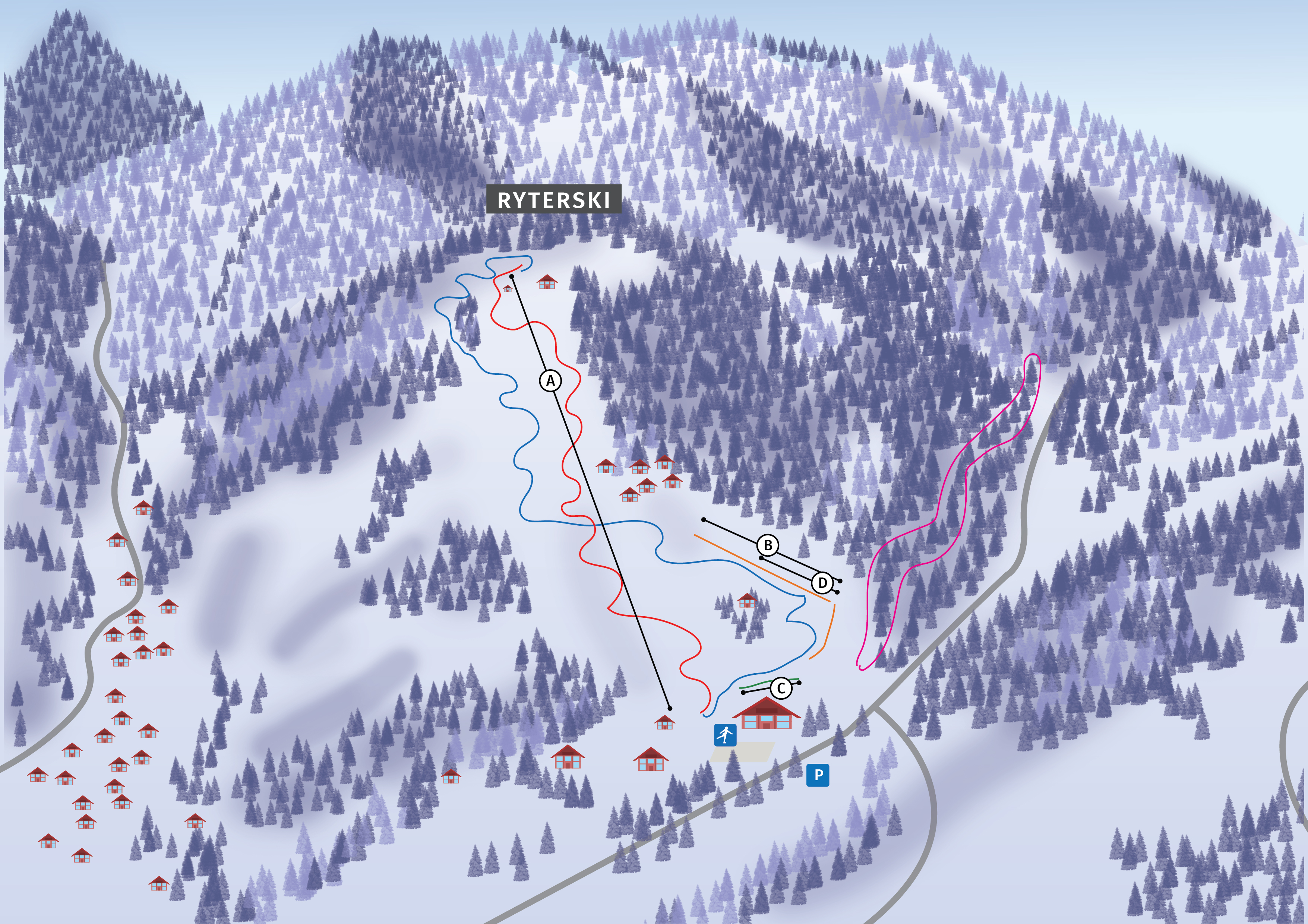 mapa stacji narciarskiej RyterSki