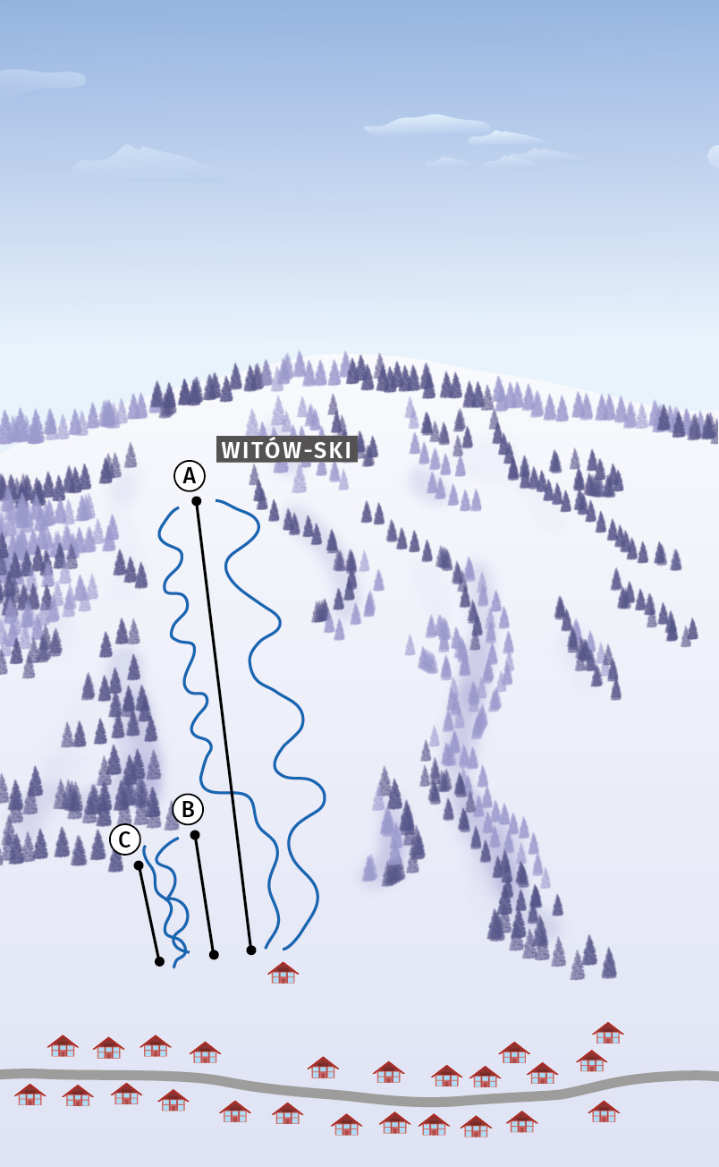 mapa stacji narciarskiej Witów- ski