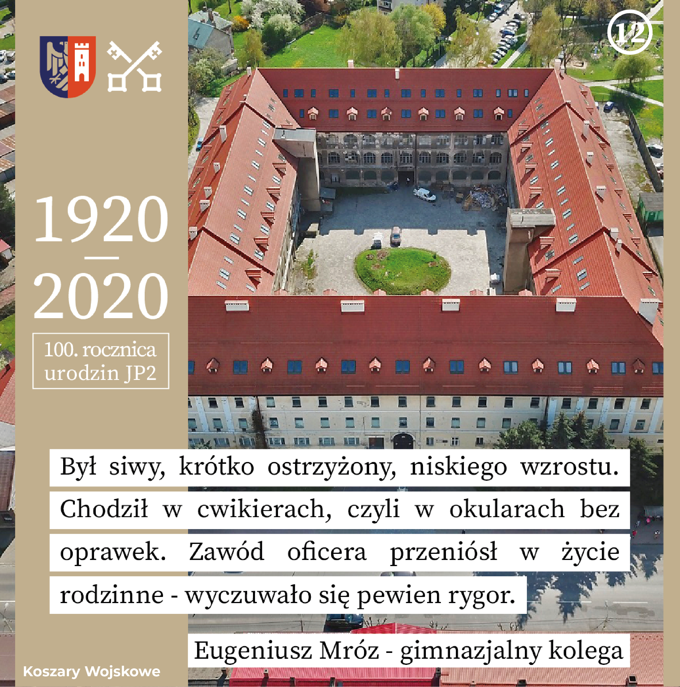 grafika ze zdjęciem dawnych koszar wojskowych w Wadowicach